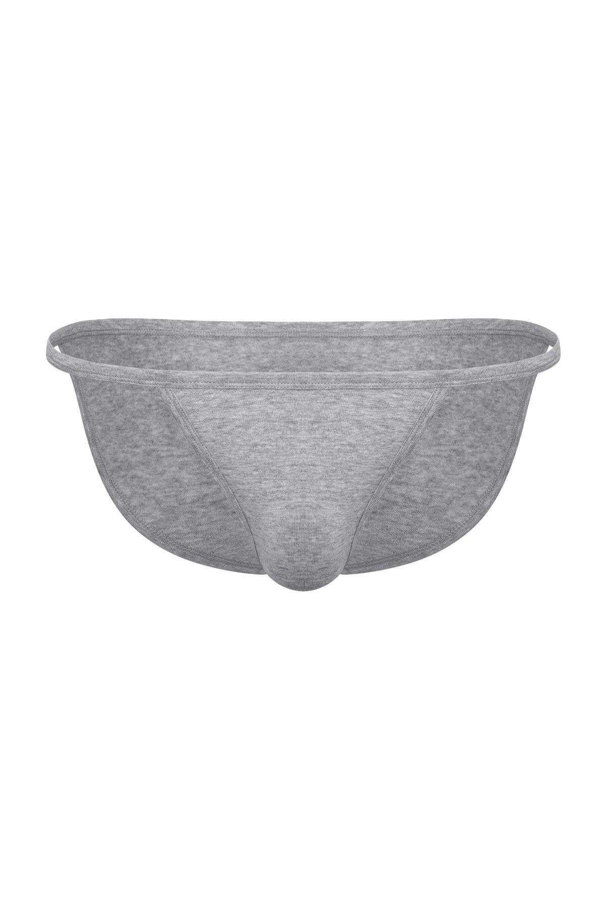 Gray men's jockstrap underwear with supportive pouch design