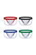 Set of four cotton ringer jockstraps in red, black, blue, and green waistband colors