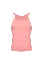 Men's dusty rose micro tank top with thin straps, front view on white background