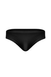 Black men's thong underwear, sleek and form-fitting design for comfort and style.