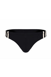 Black men's bikini underwear with white stripe waistband, stylish and comfortable fit